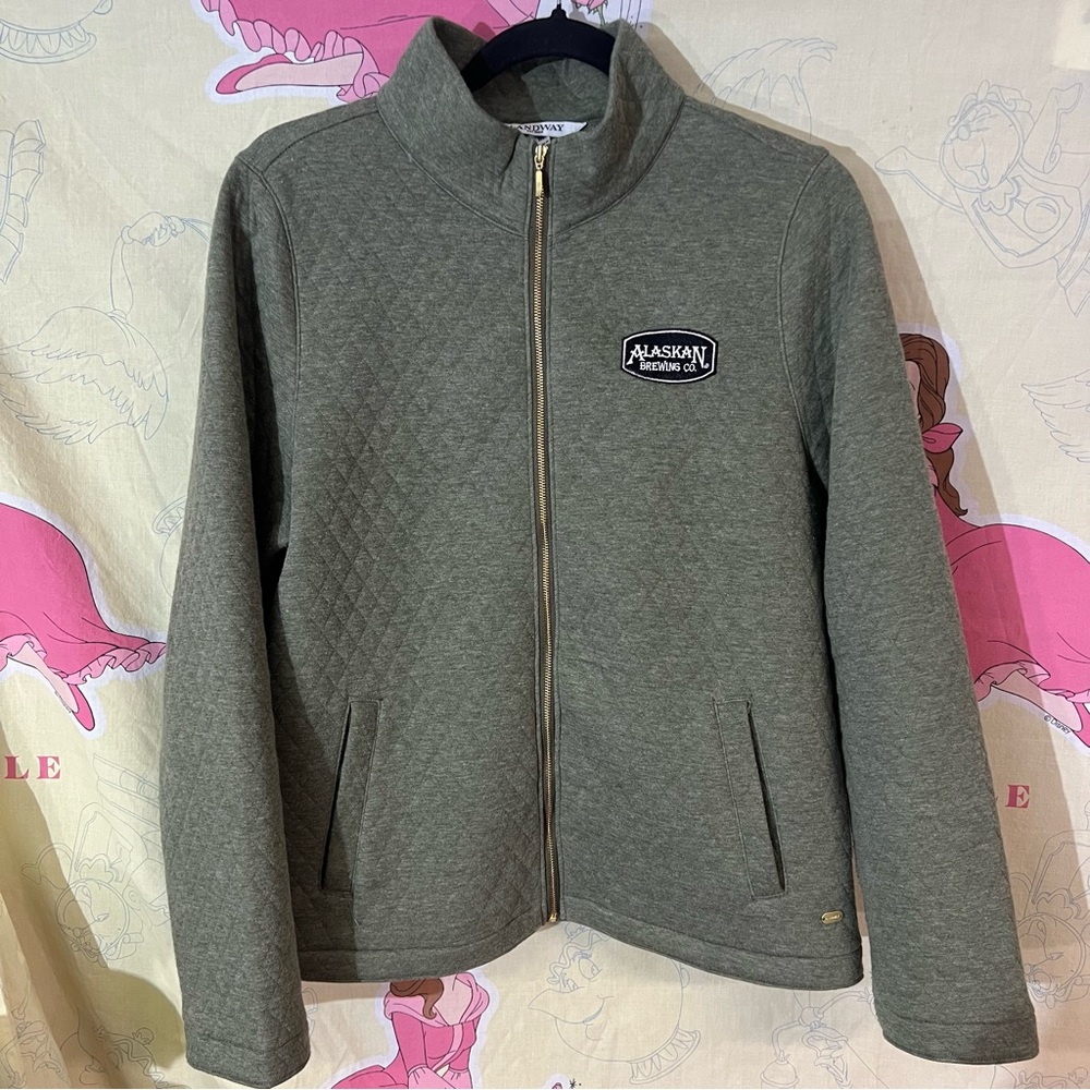 Landway Seneca Quilted Full-Zip Sweater with Alaska Brewing Co. Patch